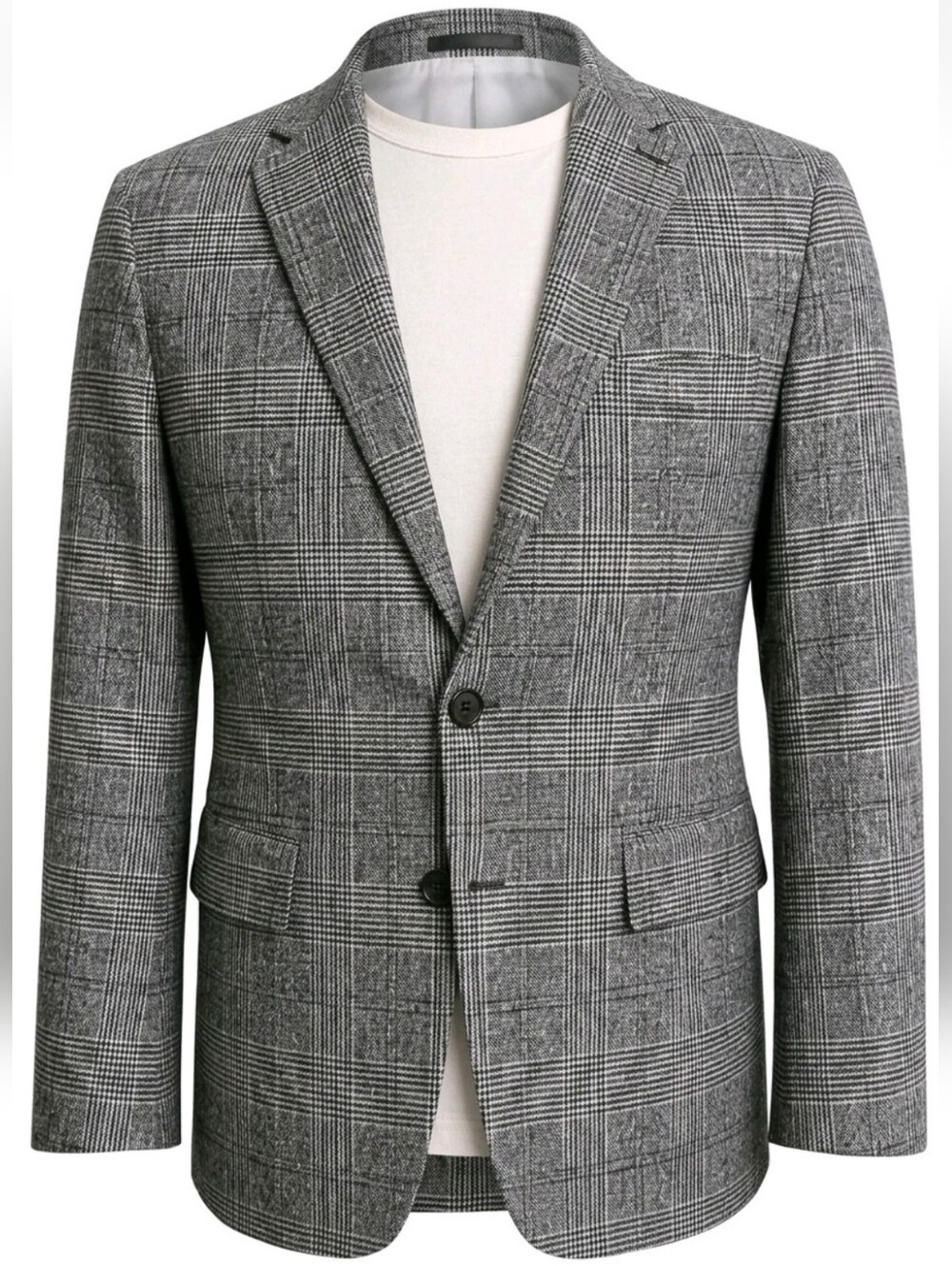Banana Republic Sport Coat Mens 38S Brown Glen Plaid Tailored Fit Italian Fabric